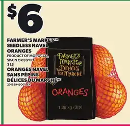 Independent Grocer FARMER'S MARKET SEEDLESS NAVEL ORANGES, 3 LB offer