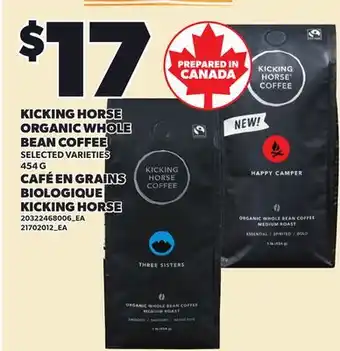Independent Grocer KICKING HORSE ORGANIC WHOLE BEAN COFFEE offer