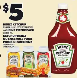 Independent Grocer HEINZ KETCHUP, 750 ML-1 L SELECTED VARIETIES OR HEINZ PICNIC PACK offer