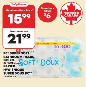 Independent Grocer PC SUPER SOFT BATHROOM TISSUE, 30=100 ROLLS offer
