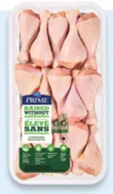 Walmart Maple Leaf Prime raised without antibiotics chicken drumsticks or thighs offer