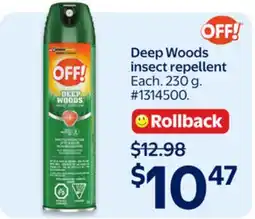 Walmart OFF! Deep Woods insect repellent offer