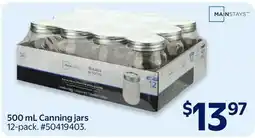 Walmart 500 mL Canning jars offer