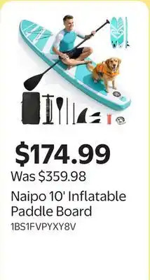 Walmart Naipo 10' Inflatable Paddle Board offer