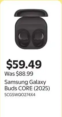 Walmart Samsung Galaxy Buds CORE (2025) offer