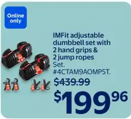 Walmart IMFit adjustable dumbbell set with 2 hand grips & 2 jump ropes offer