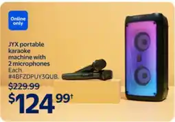 Walmart JYX portable karaoke machine with 2 microphones offer