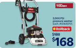 Walmart 2,000 PSI pressure washer offer