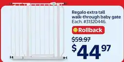 Walmart Regalo extra tall walk-through baby gate offer