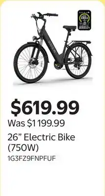Walmart 26 Electric Bike (750W) offer
