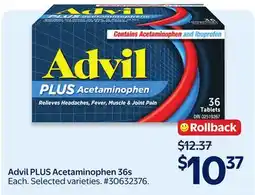 Walmart Advil PLUS Acetaminophen 36s offer