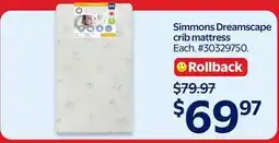 Walmart Simmons Dreamscape crib mattress offer