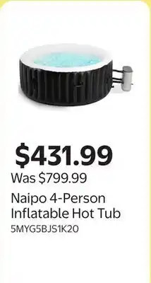 Walmart Naipo 4-Person Inflatable Hot Tub offer