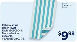 Walmart Cabana-stripe beach towel offer