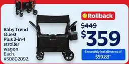 Walmart Baby Trend Quest Plus 2-in-1 stroller wagon offer