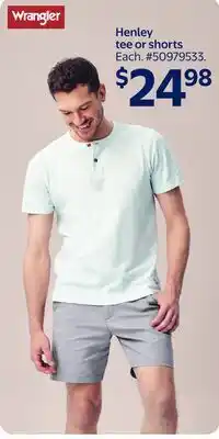 Walmart Henley tee or shorts offer