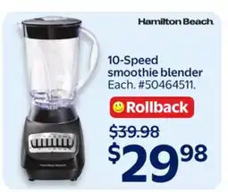 Walmart Hamilton Beach 10-Speed smoothie blender offer