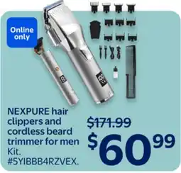 Walmart NEXPURE hair clippers and cordless beard trimmer for men Kit offer