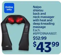Walmart Naipo shiatsu back and neck massager with heat and deep kneading massage offer