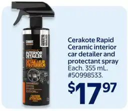 Walmart Cerakote Rapid Ceramic Interior Car detailer and Protectant Spray offer