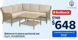 Walmart Belmont 4-piece sectional set offer