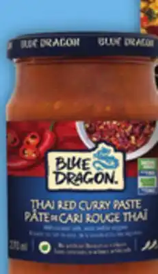 Food Basics BLUE DRAGON THAI RED CURRY PASTE OR COOKING SAUCE KIT offer