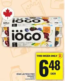 Food Basics IÖGO LACTOSE FREE YOGURT offer