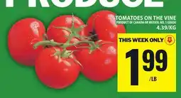 Food Basics TOMATOES ON THE VINE offer