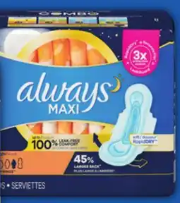 Food Basics ALWAYS MAXI PADS offer