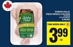 Food Basics ZABIHA HALAL FRESH WHOLE CHICKEN offer