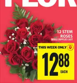 Food Basics 12 STEM ROSES offer