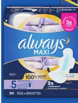 Food Basics ALWAYS MAXI PADS offer