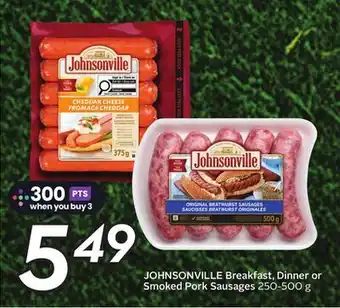 Sobeys JOHNSONVILLE Breakfast, Dinner or Smoked Pork Sausages offer