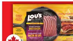 Food Basics LOU'S KITCHEN DOUBLE SMOKED OR PEAMEAL SLICED BACON offer