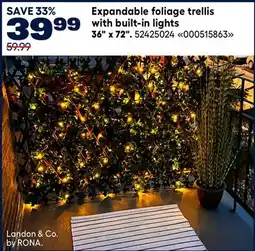 RONA Expandable foliage trellis with built-in lights 36 x 72 offer