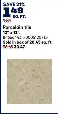 RONA MONO SERRA Porcelain tile 12 x 12 offer