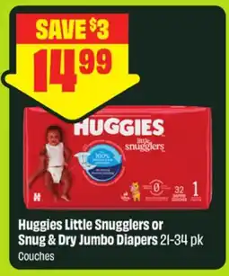 FreshCo Huggies Little Snugglers or Snug & Dry Jumbo Diapers 21-34 pk Couches offer