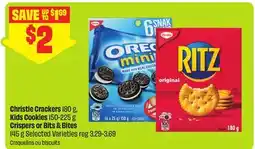 FreshCo Christie Crackers 180 g, Kids Cookies 150-225 g, Crispers or Bits & Bites 145 g Selected Varieties offer
