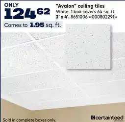 RONA Avalon ceiling tiles offer