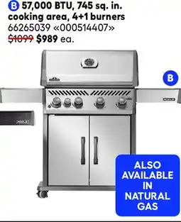 RONA NAPOLEON 57,000 BTU, 745 sq. in. cooking area, 4+1 burners offer