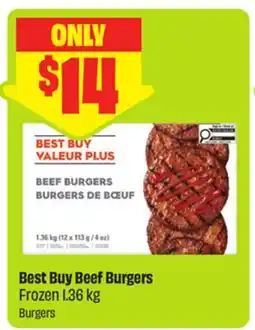 FreshCo Best Buy Beef Burgers Frozen 1.36 kg Burgers offer