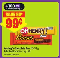 FreshCo Hershey's Chocolate Bars 42-58 g Selected Varieties offer