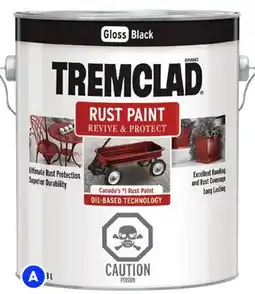 RONA All sizes of TREMCLAD rust paint 3.78-L, black offer