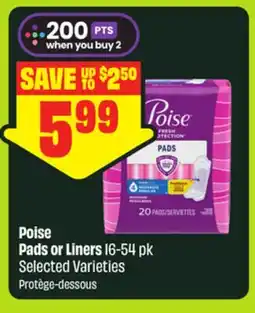 FreshCo Poise Pads or Liners I6-54 pk Selected Varieties offer