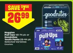 FreshCo Huggies Pull-Ups 48-74 pk or Goodnites Youth Pants 28-44 pk Selected Varieties offer