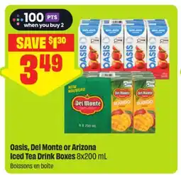 FreshCo Oasis, Del Monte or Arizona Iced Tea Drink Boxes offer