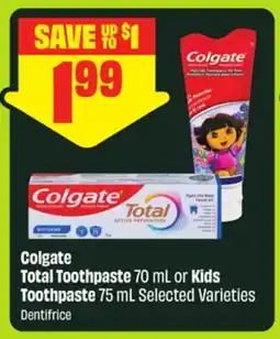 FreshCo Colgate Total Toothpaste 70 mL or Kids Toothpaste 75 mL Selected Varieties offer