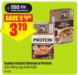 FreshCo Quaker Instant Oatmeal or Protein offer