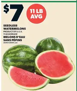 Valu-mart MELONS D'EAU SANS PÉPINS, 11 LB AVERAGE offer