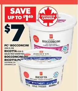 Valu-mart BOCCONCINI, 200 G OU RICOTTA, 454 G PC offer